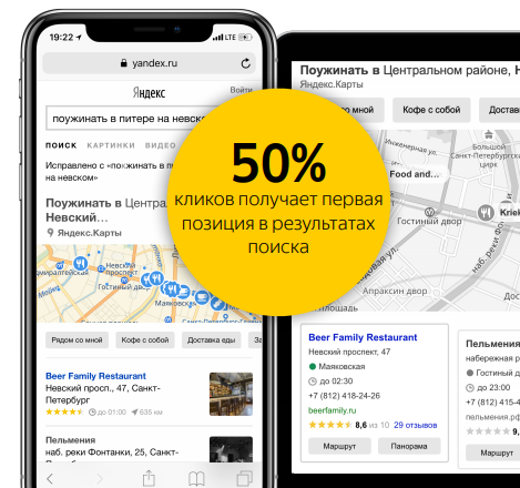 Первые места в виджете Яндекса